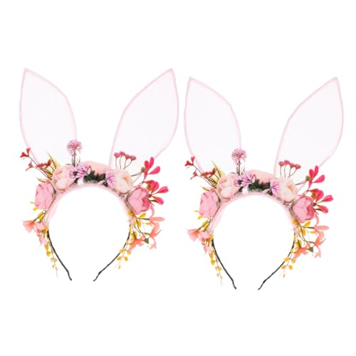 SAFIGLE 2stücke Hasen-blumenkrone Stirnband Mit Hasenohren Aus Kunstblumen Für Halloween Und Märchen-veranstaltungen Bequeme Kopfbedeckung Für Geburtstag Und Fotoshootings von SAFIGLE
