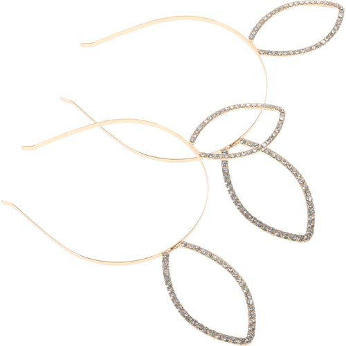 SAFIGLE 2 Stück Hasenohren Stirnband Und Mädchen Kaninchen Männer Party Hasenohren Frauen Cosplay-Stirnband Ohrstirnbänder für Frauen Ohren Kopfbedeckung Legierung Golden von SAFIGLE