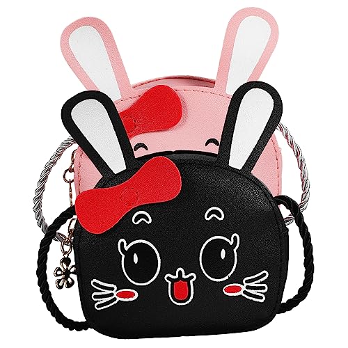 SAFIGLE 2stücke Junge Mädchen Bunny Taschen Mit Ohren Süße Schultertaschen Für Mädchen Und Kleingeldtäschchen Pu Rosa Und Schwarz von SAFIGLE