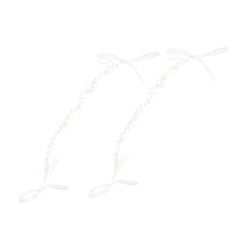 SAFIGLE 2stücke Haarranke Für Braut Hochzeit Haarband Mit Kunstperlen Und Blumen Kopfschmuck Für Brautjungfern Und Blumenmädchen Stirnband Mit Perlen Und Krone Haar-accessoires Für von SAFIGLE
