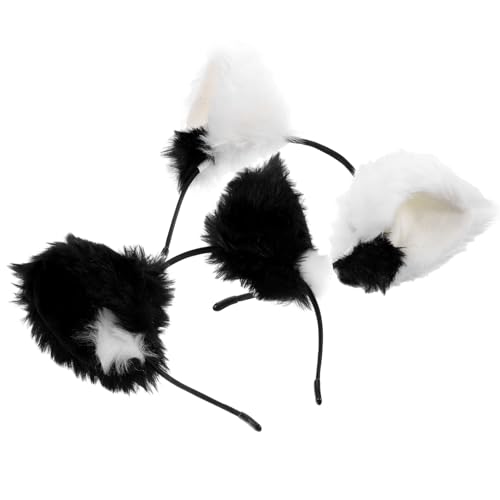 SAFIGLE 2 Stück Katzenohren Haarreif für Halloween und Weihnachten Cosplay Zubehör Bequemer und Stilvoller Haarschmuck für Erwachsene und Kostümaccessoire von SAFIGLE