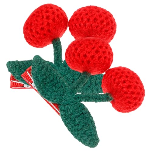 SAFIGLE 2stücke Gestrickte Kirsch-haarspangen Kleine Haarspangen Süße Für Mädchen Dekorative Wiederverwendbar Robust Und Sicher von SAFIGLE