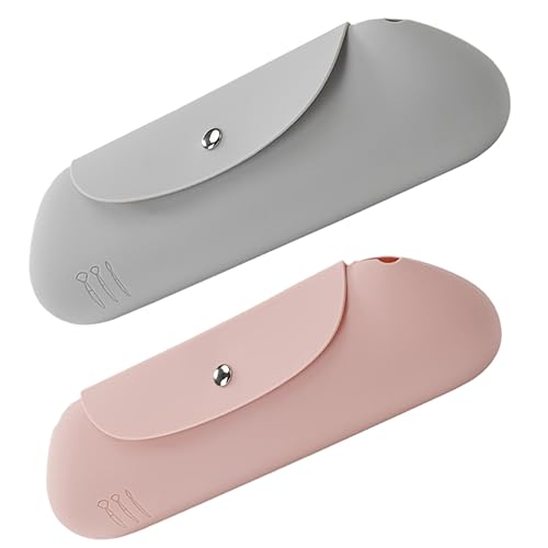 SAFIGLE 2 Stück Kosmetiktasche aus Silikon Organizer für Make Up und Lippenstifte für Reisen Vielseitig Einsetzbar Leicht zu Reinigen mit Sicherem Magnetverschluss von SAFIGLE