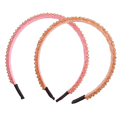 SAFIGLE 2 Stück Kristallstirnbandhaarclip Breit Strasshaarband Mode Spitze 4-reihiges Stirnband Zubehör Haarschmuck Für Frauen Funkeln Haarbänder Für Damen Kristall Stirnband von SAFIGLE