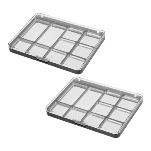 SAFIGLE 2stücke Leere Magnetische Lidschattenpalette Metall Lidschattenpfanne Make-up Tablett Kosmetik Organizer Mit Transparentem Deckel Für Reisen Und Lagerung von SAFIGLE