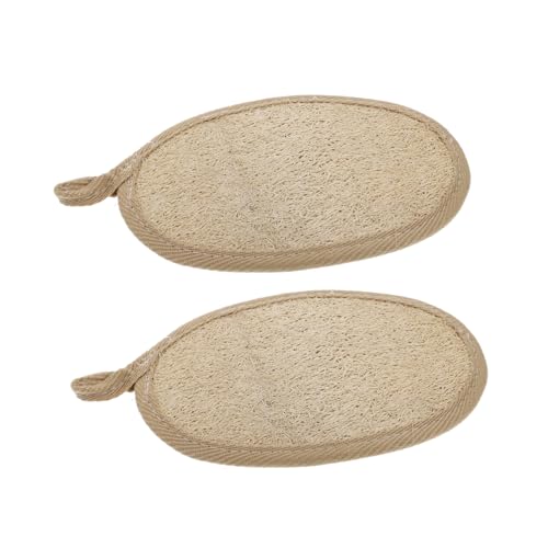 SAFIGLE 2 Stück Luffa-Badetuch Luffa natürlich hinterer Luffa zum Duschen Badetuch zum Abreiben von Schlamm Badewäscher für den Körper Peeling-Handtuch Baumwolle Coffee von SAFIGLE