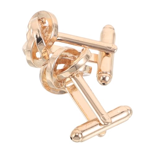 SAFIGLE 2 Stück Manschettenknöpfe Herren Kupfer Verdrehter Knoten Poliert Hemdaccessoires für Hochzeit Business Tuxedo Geeignet von SAFIGLE
