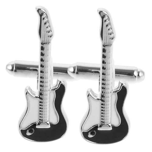 SAFIGLE 2 Stück Musik Manschettenknöpfe Herren Teilig Gitarre Design Verschleiß Glänzend Hemd Schmuck für Anzug Hochzeit Party von SAFIGLE