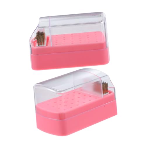 SAFIGLE 2stücke Nagelbohrer-aufbewahrungsbox Mit Reinigungsbürste Organizer Aus Kunststoff Für Nagelbohrer Präsentationsständer Für Maniküre-tools von SAFIGLE