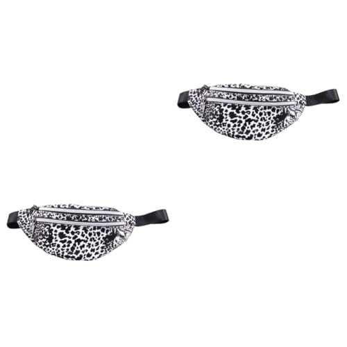 SAFIGLE 2stücke Leopardenmuster Gürteltasche Für Damen Dual-Zipper Umhängetasche Mit Verstellbarem Gürtel Für Festivals Und Reisen Geräumig Für Handy Geldbörse Und von SAFIGLE