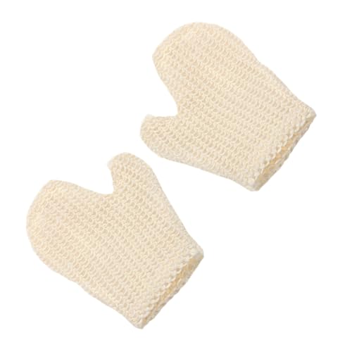 SAFIGLE 2 Stück Peeling Handschuhe aus Sisal Strapazierfähig Leicht für Körperreinigung und Massage für Damen und Herren für Täglichen Gebrauch und Reisen von SAFIGLE