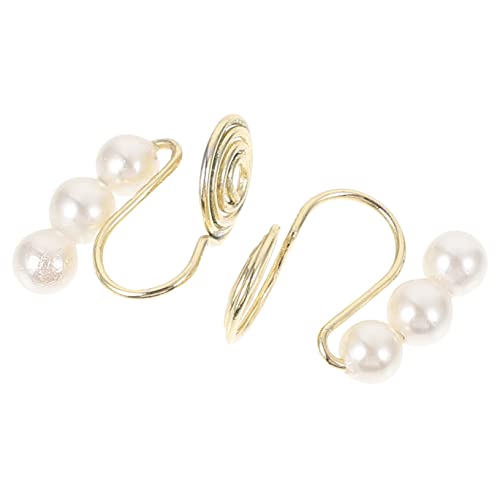 SAFIGLE 2 Stück Perle Ohrclip kreative Persönlichkeit Ohrringe keine Ohrlochclips Ohrring für Frau Ohrclips Mode-Ohr-Accessoires Ohrschmuck Mädchen Ohrringe Ohrring Kupfer von SAFIGLE