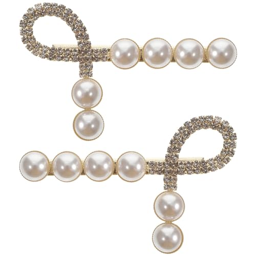 SAFIGLE 2 Stück Perlen Haarclips für Damen Vielseitige Haarspangen für Dünnes Haar für Alltag und Besondere Anlässe Perlenhaarschmuck Weiß von SAFIGLE