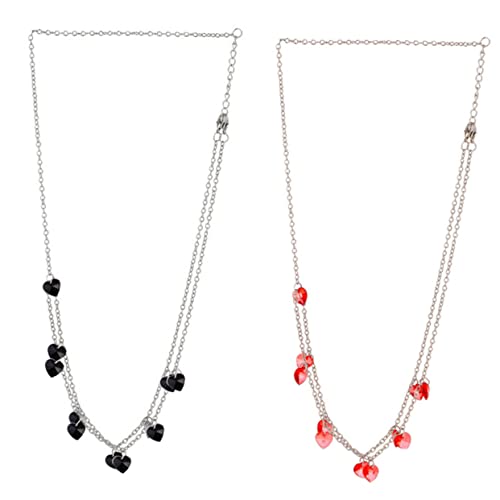 SAFIGLE 2 Stück Pfirsich Herz Anhängerkopfschmuck haarschmuck Festival-Kopf-Kette modische Kopfkette Schmuck Kopfbedeckung Schmuck Haarkette Kopfkette für Frauen Kopf Kette Eisen von SAFIGLE