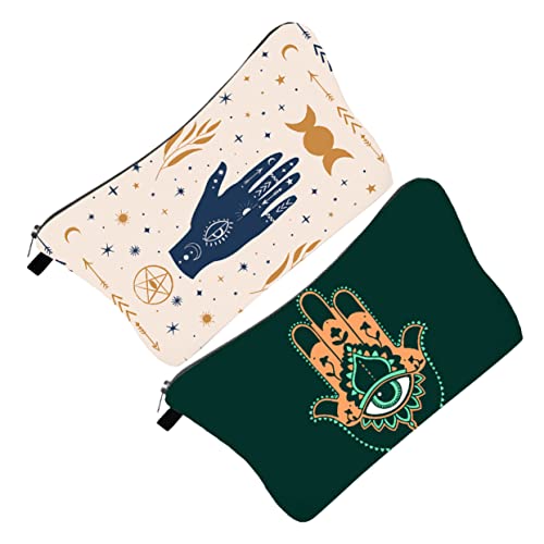 SAFIGLE 2 Stück Reise Kosmetiktasche Tragbare Make Up Organizer für Damen Wasserfeste Kulturtaschen mit Robustem Reißverschluss für Unterwegs für Toilettenartikel und Kosmetik von SAFIGLE