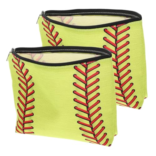 SAFIGLE 2stücke Baseball Kosmetiktasche Mit Reißverschluss Für Damen Reise Make-up Tasche Schminkbeutel Aus Leinen Und Spacious Für Lippenstift Und Beauty-Produkte von SAFIGLE