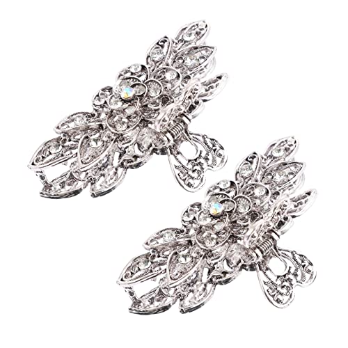 SAFIGLE 2stücke Blumen Haarklammer Mit Strass Für Frauen Retro Haar Kiefer Clips Haarspange Für Langes Kurzes Dickes Und Dünnes Haar von SAFIGLE
