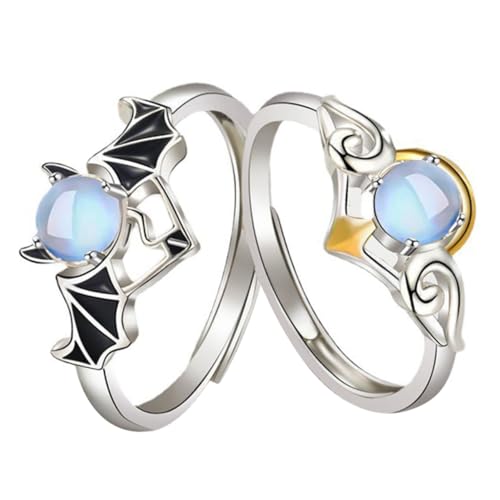 SAFIGLE 2 Stück Ringe und Teufel Design Verstellbar Komfortabel Schmuck für Verlobungsringe Hochzeitsringe Partner von SAFIGLE