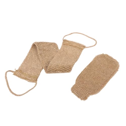 SAFIGLE 2 Stück Rückenmassage Und Bademassage Körperpeeling-handschuhe Peeling-handtuch Peeling-badestreifen Sisal-körperpeeling Hintere Unterlegscheibe Peeling Duschtuch Schwamm Coffee von SAFIGLE