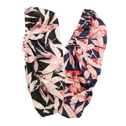 SAFIGLE 2 Stück Satin für Langes Haar Verstellbare Duschhaube und Haarschutz für Damen und Perfektes für Besondere Anlässe von SAFIGLE