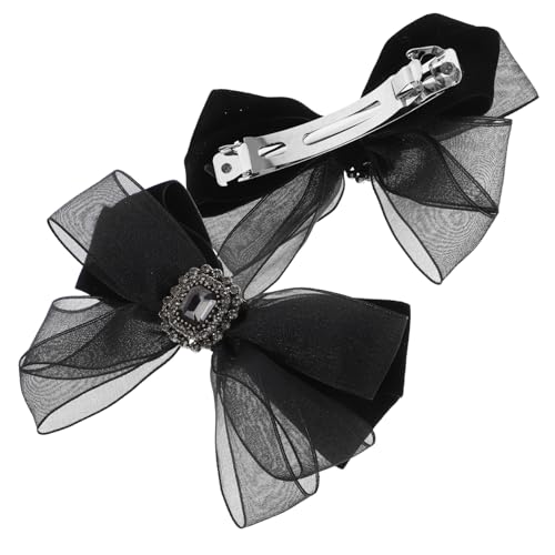 SAFIGLE 2 Stück Schleife Haarnadel Dekorativ Bögen Bogen für Clips hair accessories for hochzeitshaar schmuck bow hair clip Haarschleifen zur Dekoration Haarspangen Legierung Black von SAFIGLE