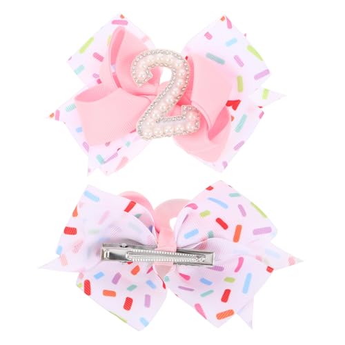 SAFIGLE 2 Stück Schleifenförmige Krallenklammer Geburtstagsmädchen Haarschleifen Mädchen Haarspangen Kindergeburtstag Haarspangen Mädchen Geburtstag Haarschleife Geburtstagsdekorationen von SAFIGLE