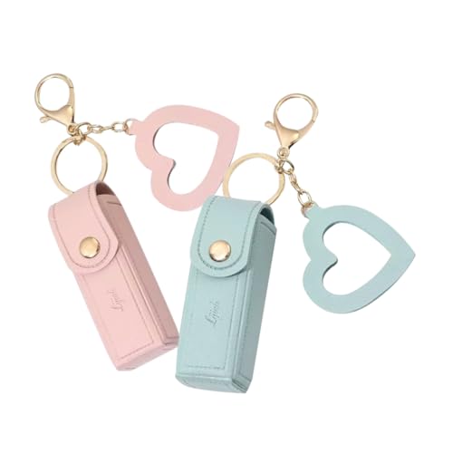 SAFIGLE 2 Stück Schlüsselanhänger Aufbewahrungstasche Halter Schlüsselbund Fall Inhaber Schlüsselbeutel Lipgloss-schlüsselanhänger Tasche Hanging Ornament Pu von SAFIGLE
