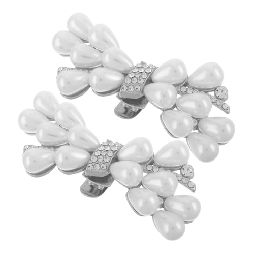 SAFIGLE 2 Stück Schuhclips Langlebiger Zinklegierung und Kunststoff Abnehmbare Perlenschmuck Schnallen für Damen High Heels Stilvolle Dekoration für Hochzeit Party und Alltagsschmuck von SAFIGLE