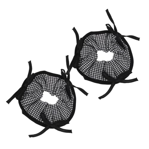SAFIGLE 2 Stück Schwarz Weiße Karomuster Haargummis mit Schleifenakzent Elastische Haarbänder für und Mädchen Stilvoller für von SAFIGLE