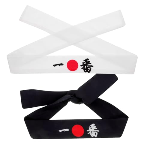 SAFIGLE 2stücke Japanisches Stirnband Karate-sport Stirnband Japanisches Kochkostüm Sushi-koch es Koch Breites Für Männer von SAFIGLE