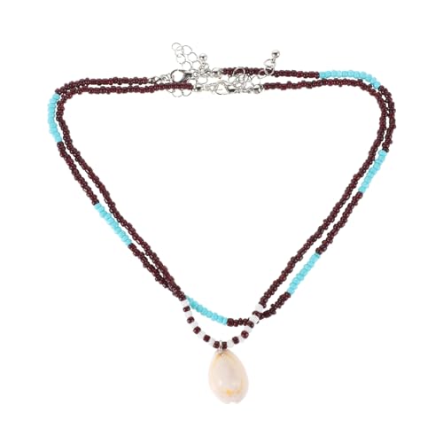 SAFIGLE 2stücke Muschelkette Mit Glas-anhänger Und Perlen Verstellbare Damen-halskette Strand-charm-schmuck Motiv Für Sommer Und Urlaub von SAFIGLE