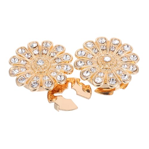 SAFIGLE 2 Stück Strassbesetzte Knopf-überzüge aus Langlebiger Legierung Abnehmbare Blumen-manschettenknöpfe für Damen und Herren Funkelnde Schmuck-accessoires für Hemden und Stilvolle von SAFIGLE