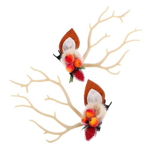 SAFIGLE 2 Stück Süße Haarspangen mit Hirschgeweih Design Leichte Weihnachts Haarklammern für Damen und Mädchen Schonend für für Xmas Partys und Festliche Anlässe von SAFIGLE