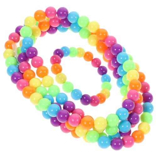 SAFIGLE 2 Stück Teiliges Bunte Damen Schmuck Kunststoff Perlen Verstellbare Halskette und Armband Farbenfrohe Beaded Jewelries für Party und Alltag von SAFIGLE