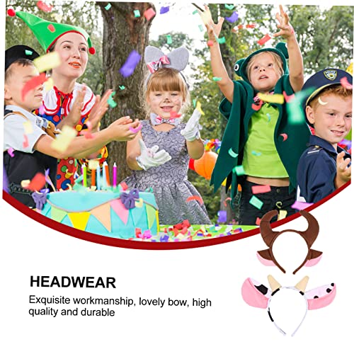SAFIGLE 2 Stück Teiliges Haarreif mit Plüsch Kuhhörnern Weiche Party Haarschmuck für Halloween Weihnachten Karneval und Festliche Kostüme von SAFIGLE