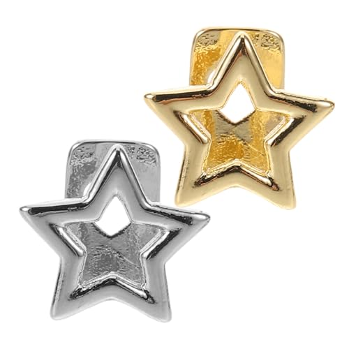 SAFIGLE 2 Stück Teiliges Hip Hop Zahn Starförmiger Metallgrill Leicht Langlebig Modisches Rapper Kostüm Schmuck Für Partys Halloween von SAFIGLE