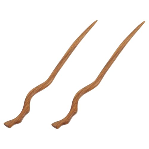 SAFIGLE 2 Stück Teiliges Holz Haarstab aus dunklem Holz Klassische Chinesische Haarnadeln im Retro Stil Eleganter Haarschmuck für Frauen Traditioneller Haarstab für Hanfu und Alltagsmode von SAFIGLE
