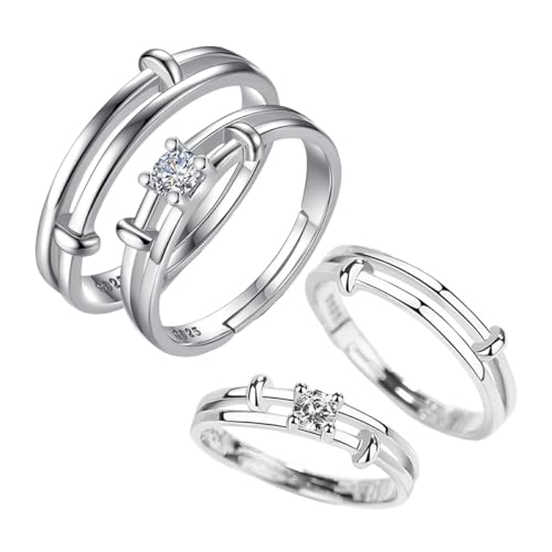 SAFIGLE 2 Stück Teiliges Indexfinger ringe aus Hochwertigem Silberfarbenem Material Stilvolle und Schlichte Verlobungsringe für Langlebiger Schmuck für Hochzeit Jahrestag und Alltag von SAFIGLE