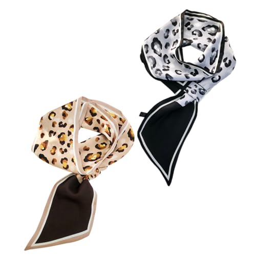 SAFIGLE 2stücke Frauenschal Aus Kunstseide Schal Für Damen Seidenschal Für Frauen Pferdeschwanzhalter Haarschmuck Für Pferdeschwanz Taschendekor-schal Haar-schal Für Damen von SAFIGLE