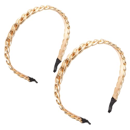 SAFIGLE 2 Stück Teiliges Metall Haarreif Geflochtenes Stirnband in Modischer Haarschmuck für Damen und Mädchen als Bridal Hair Accessories für Hochzeit und Besondere Anlässe von SAFIGLE