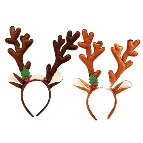 SAFIGLE 2 Stück Teiliges Rentiergeweih Haarband Kreativer Haarschmuck mit Niedlichem Geweihdesign Weihnachtliche Party Accessoires für Mädchen Bequem und Dekorativ für Fotos und von SAFIGLE