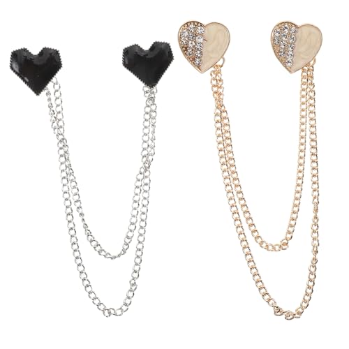 SAFIGLE 2 Stück Teiliges Rhinestone Herzbrosche mit Modischer Quaste für Damen Brosche für Anzug Schal Cardigan Pullover und Kleid Langlebigem Zinklegierungsmaterial von SAFIGLE