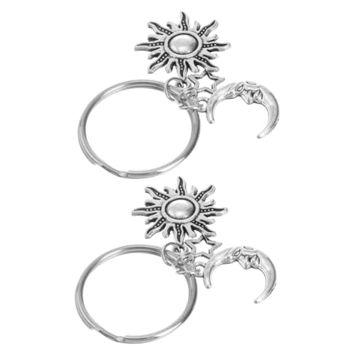 SAFIGLE 2 Stück Teiliges Schlüsselanhänger Set Mond Sterne Anhänger Rostfreiem Eleganter Polierter Taschen und Geldbörsen für Damen und Herren von SAFIGLE