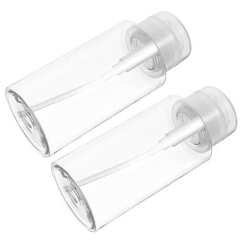 SAFIGLE 2 Stück 300ml Push down Pumpflasche Für Nagellackentferner Make up Entferner Refillable Petg Flasche Für Reisen Platzsparend Praktisch Langlebig von SAFIGLE