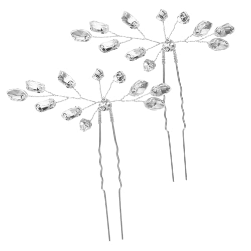 SAFIGLE 2 Stück U Förmige Haarnadeln Silber Brautschmuck Haarnadeln Frauen Hochzeits Haarklammern Leicht Komfortabel für Brautjungfern Frisuren von SAFIGLE