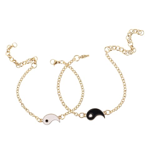 SAFIGLE 2 Stück Verstellbare Armbänder für Langlebiger Partner Schmuck mit Verstellbarer Kette Symbolische Freundschaftsarmbänder für Freundin und Freund von SAFIGLE