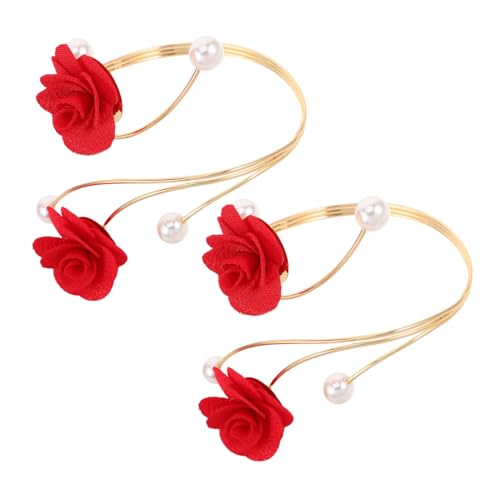 SAFIGLE 2stücke Verstellbare Armreifen Für Damen Blumenarmreif Metallarmband Verstellbares Armband Blumenarmband Armmanschetten-schmuck Metallarmband Blumenarmreif von SAFIGLE
