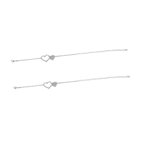 SAFIGLE 2 Stück Verstellbare Schimmernde Tennis Fußkette für Frauen Strandpartys Sommeroutfits von SAFIGLE