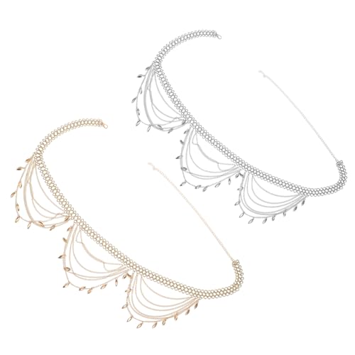 SAFIGLE 2 Stück Verstellbare Taillenketten Damen Mehrlagige Metall Body Chains Bauchkette Ethno-stil Hüftkette für Sommer Strand Kleider Jeans Konzert Outfits von SAFIGLE