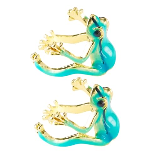 SAFIGLE 2 Stück Verstellbarer Frosch Ring Set Damen Lustiger Tier Schmuck Offenes Design Hautfreundlich Robuster Alloy Fingerring für Alltag Party SAFIGLE 2 Stück Verstellbarer Frosch Ring Set Damen Lustiger Tier Schmuck Offenes Design Hautfreundlich Robuster Alloy Fingerring für Alltag Party von SAFIGLE